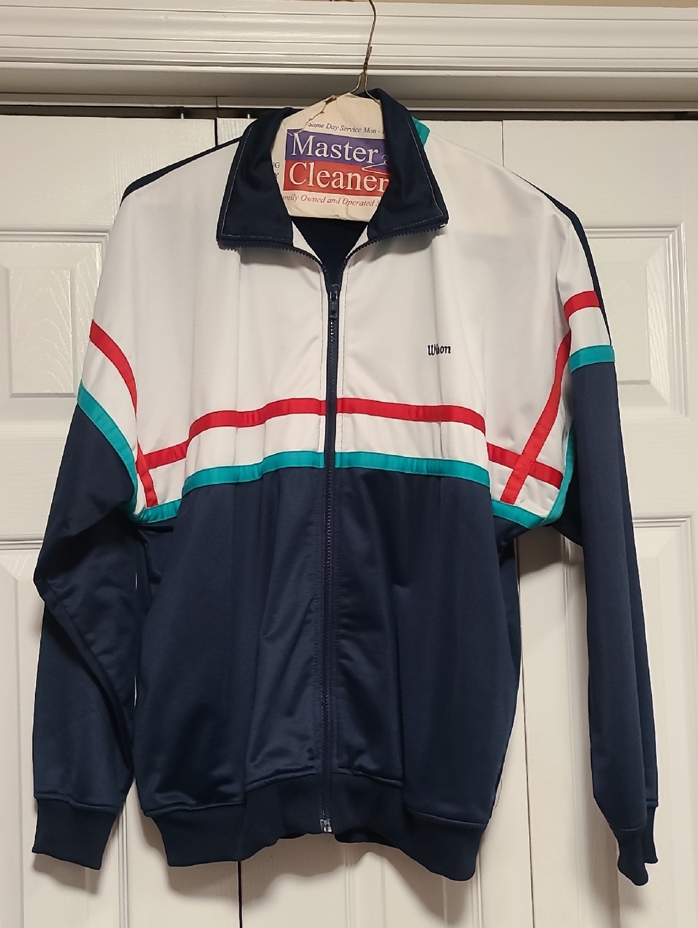 Vintage Wilson Track Jacket Mens L 90s Retro Athletic Sports Y2K Active